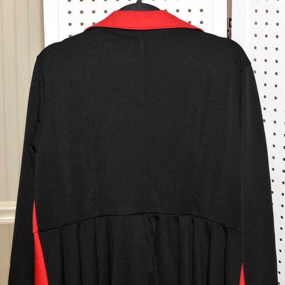Plus Size 1XL Black & Red Long Sleeve Peplum Ruffle Casual Blazer Jacket - Picture 7 of 14